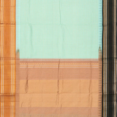 Aquamarine Handloom Chirala Silk Cotton Saree With Checks-Aquamarine