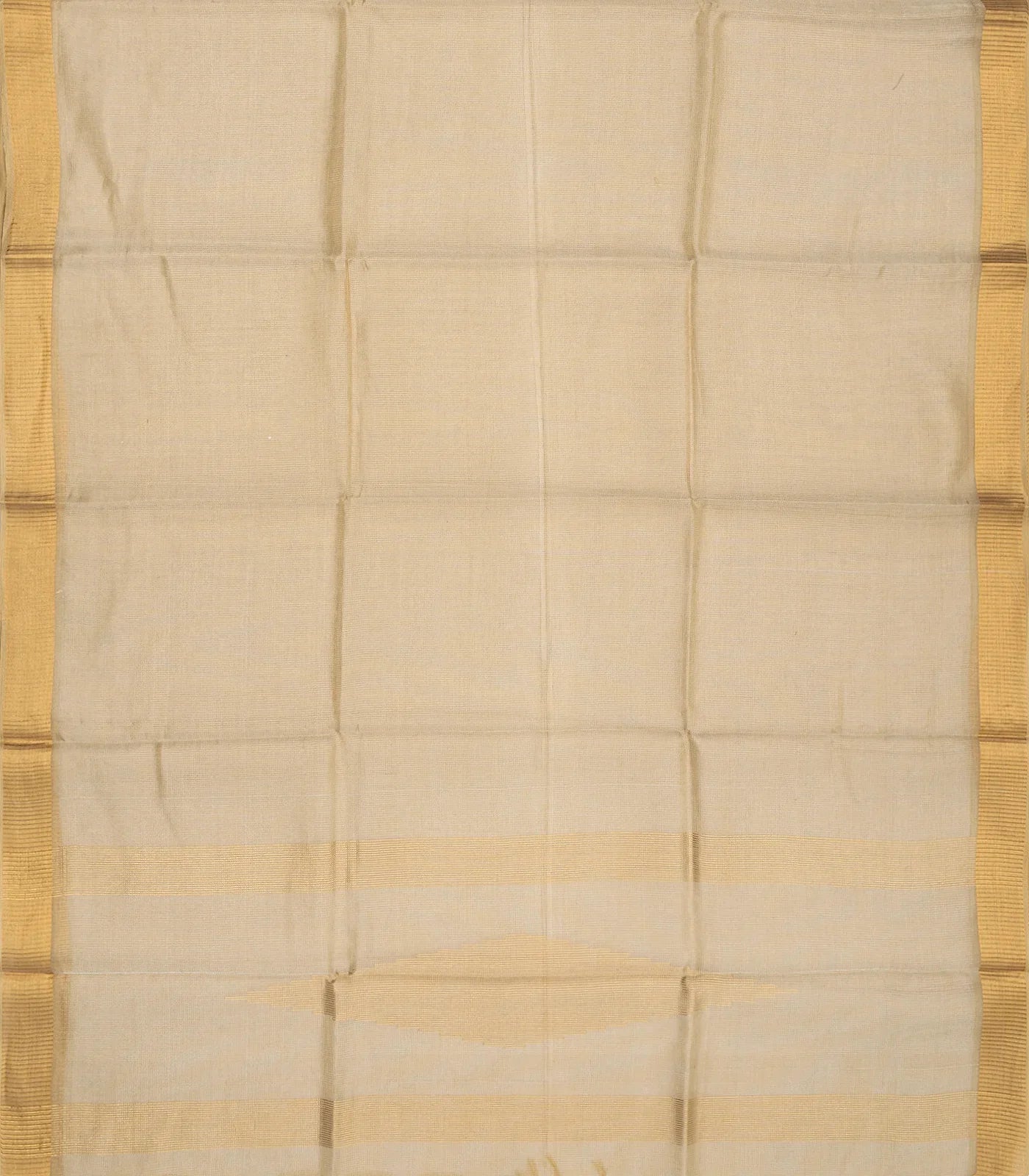 Taupe Blended Tussar Tissue Saree With Zari Border-Taupe