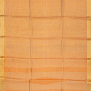 Orange Blended Tussar Tissue Saree With Zari Border-Orange