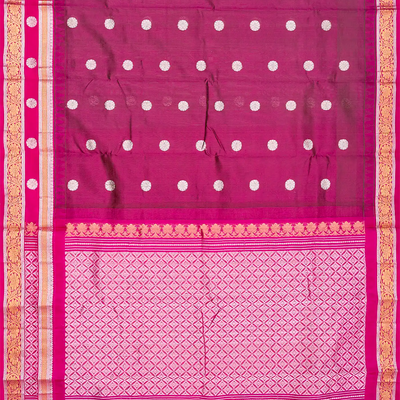 Pink Handloom Chirala Silk Cotton With Kamalam Buttas-Pink