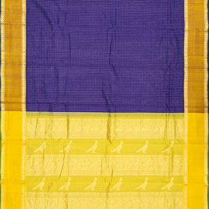 Violet Handloom Chirala Silk Cotton With Checks-Violet