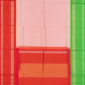 Dusty Pink Handloom Chirala Silk Cotton Saree With Checks-Dusty Pink