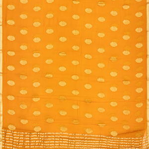 Mango Yellow Mysore Chiffon Silk Saree With Floral Motifs-Mango Yellow