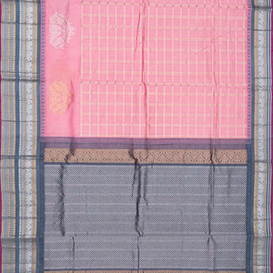 Bubble gum Pink Handloom Chirala Silk Cotton Saree With Annam Motifs-BubbleGum Pink