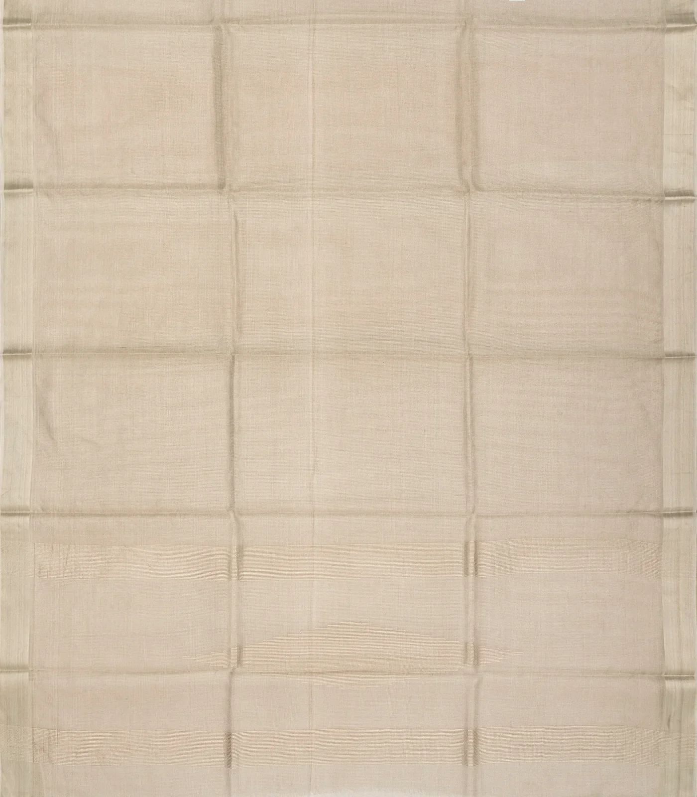 Grey Blended Tussar Tissue Saree With Border-Grey