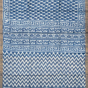 Steel Blue Handloom Tussar Silk Saree With Printed Floral Motifs-Steel Blue