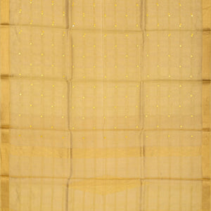 Gold Blended Tussar Tissue Saree With Buttas-Gold