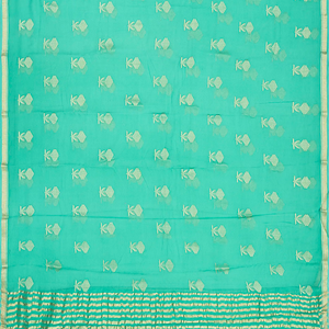 Aquamarine Woven Mysore Chiffon Silk Saree With Floral Motifs-Aquamarine