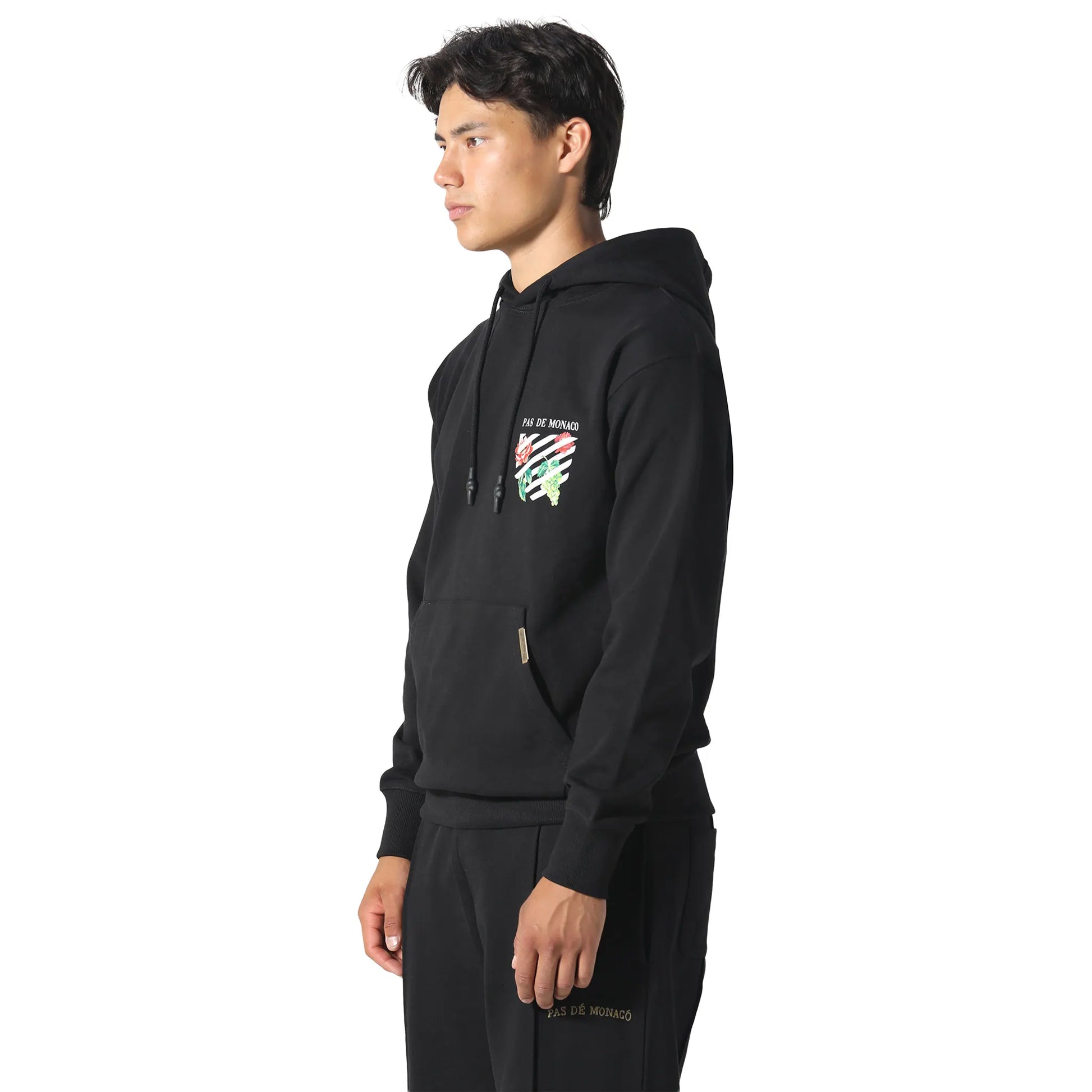 Pas De Monaco Floral Line Black Hoodie