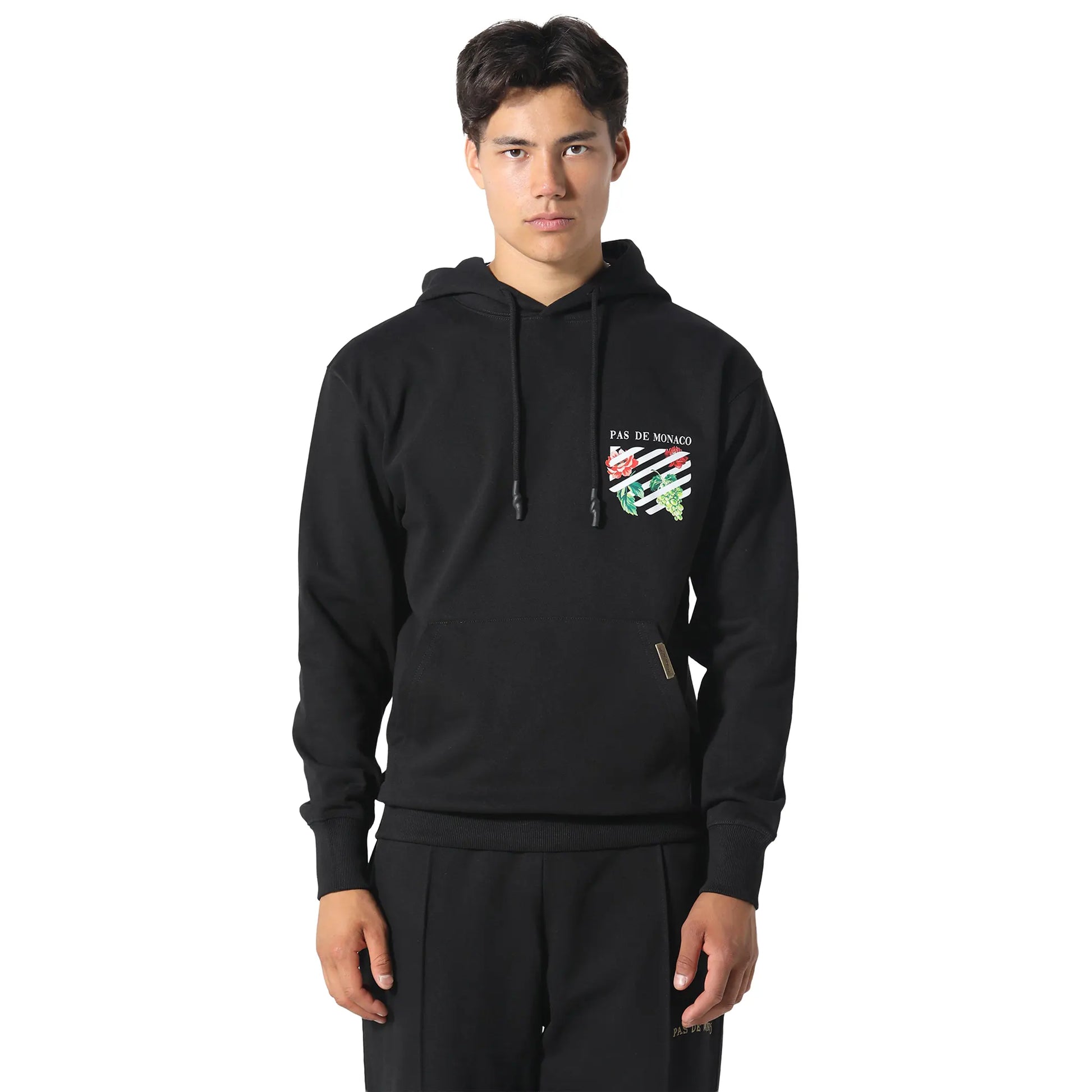 Pas De Monaco Floral Line Black Hoodie