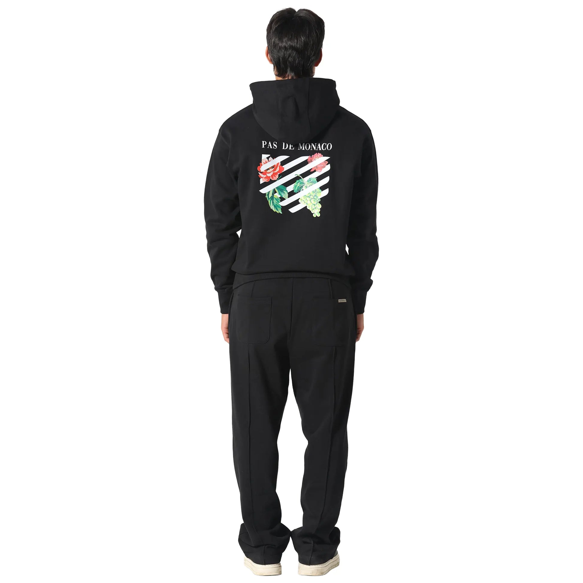 Pas De Monaco Floral Line Black Hoodie