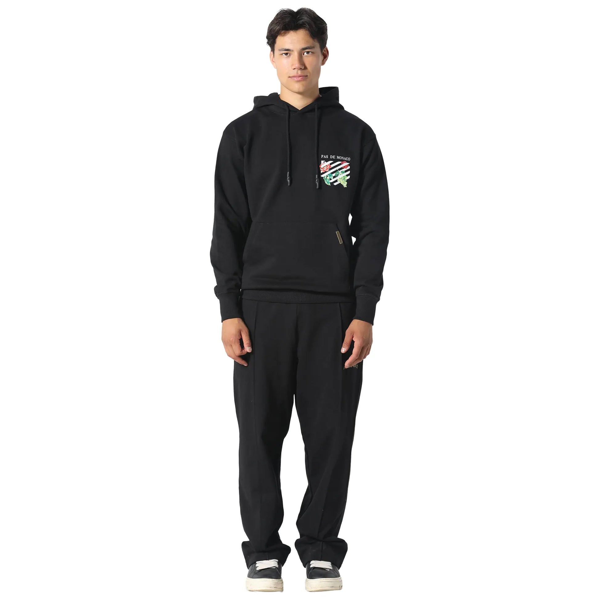 Pas De Monaco Floral Line Black Hoodie