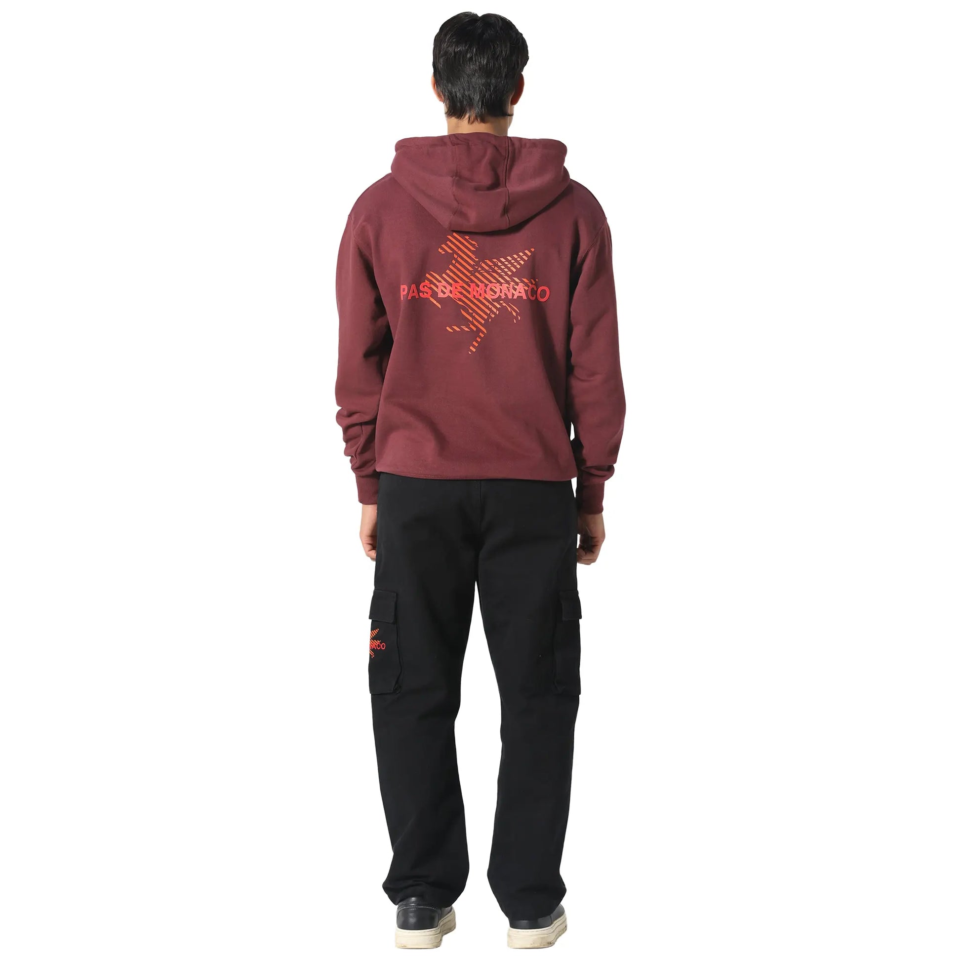 Pas De Monaco La Pegaus Chevron Deep Maroon Hoodie