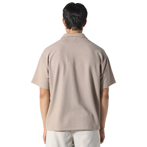 Pas De Monaco Waffle Tobacco Polo Shirt