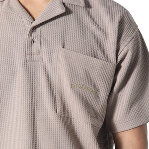 Pas De Monaco Waffle Tobacco Polo Shirt