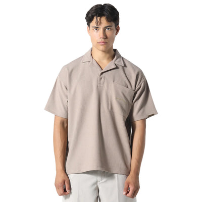 Pas De Monaco Waffle Tobacco Polo Shirt