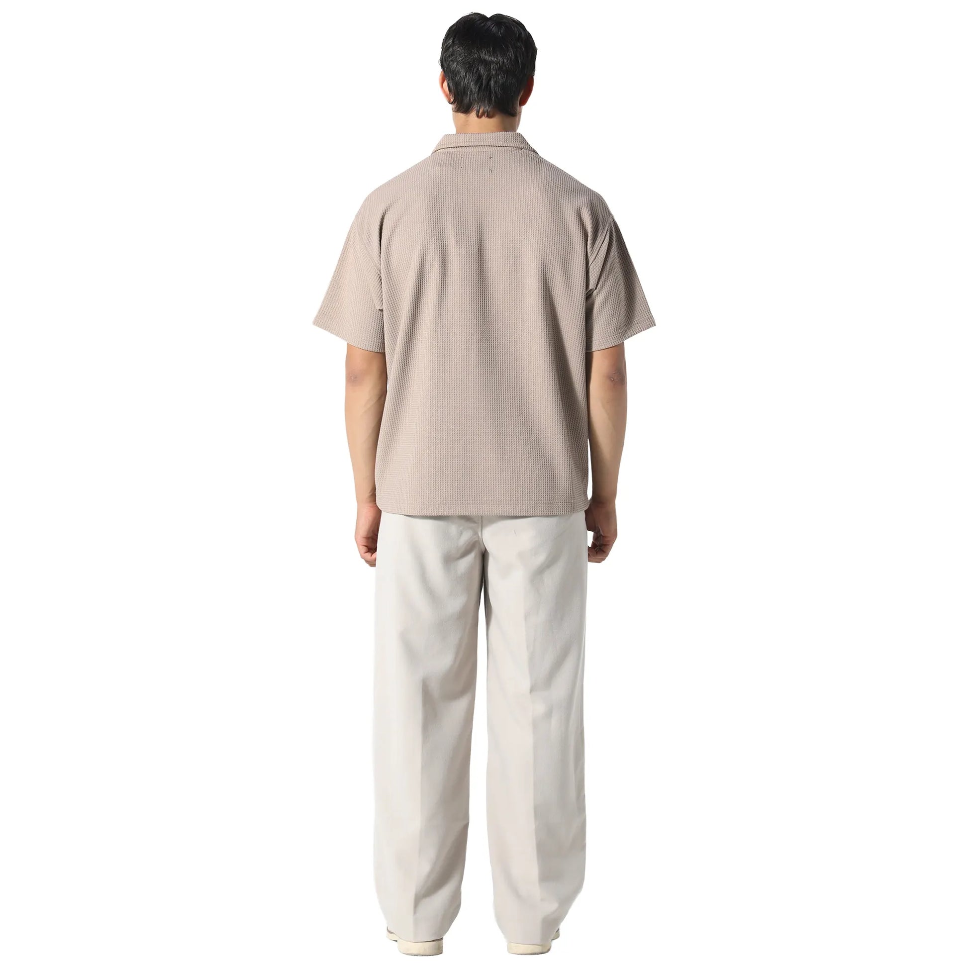 Pas De Monaco Waffle Tobacco Polo Shirt