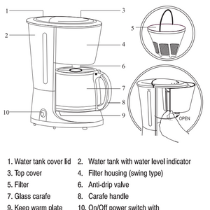 NAVRATRI COMBO #1 - Prestige Coffee Maker + Oasis Coffee Mug Flair Set of 6
