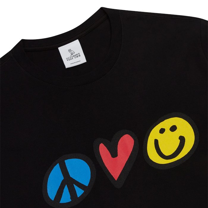 Ovo Peace Love Happiness T-shirt Black
