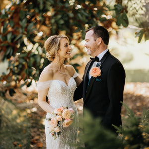 Peach Rose Garden Summer Wedding