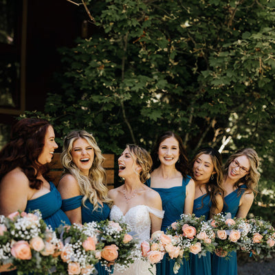 Peach Rose Garden Summer Wedding