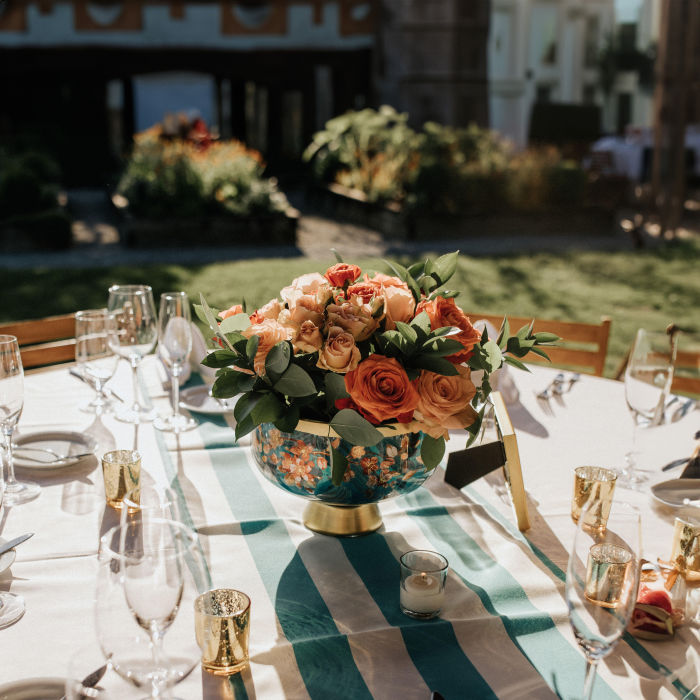 Peach Rose Garden Summer Wedding