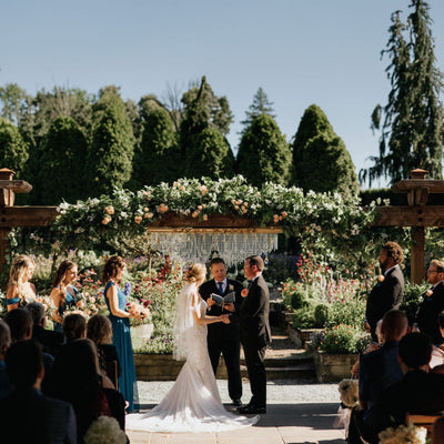 Peach Rose Garden Summer Wedding