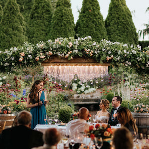 Peach Rose Garden Summer Wedding