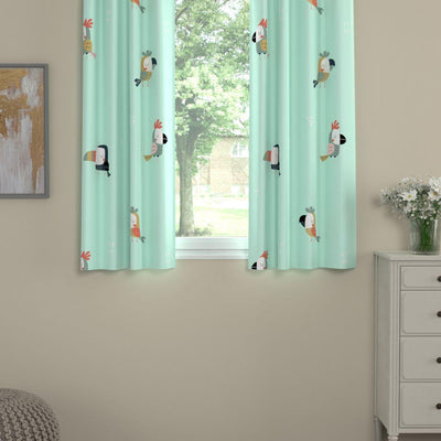 Premium 100% Cotton Curtain for Window & Curtains for Door - Pack of 1 Curtain, Blue Pelican
