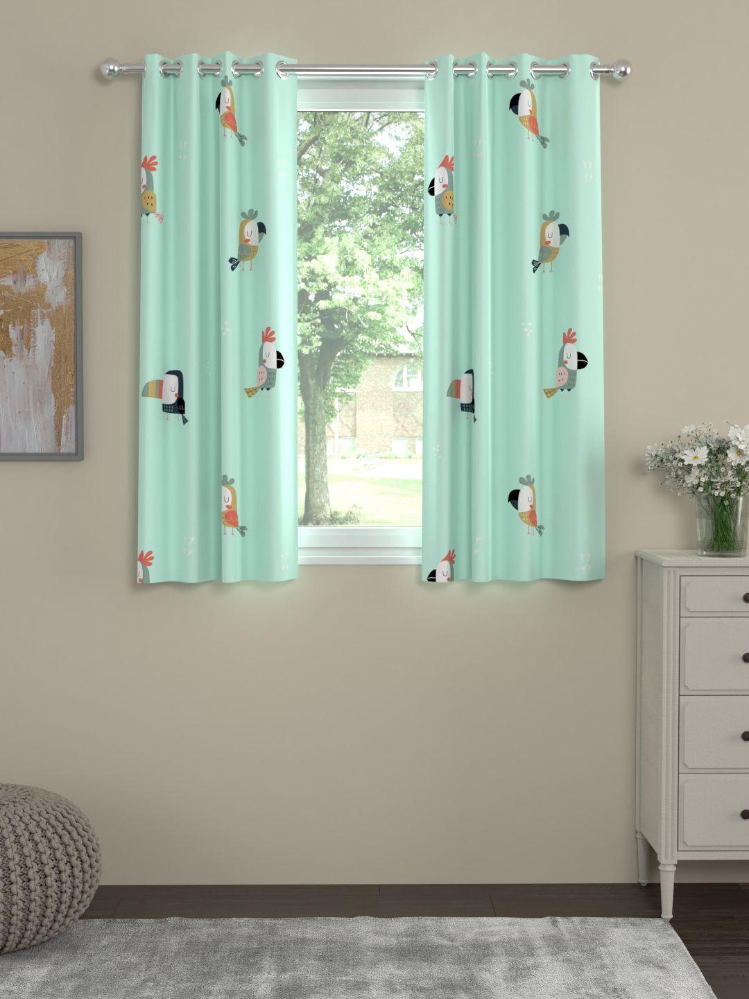 Premium 100% Cotton Curtain for Window & Curtains for Door - Pack of 1 Curtain, Blue Pelican