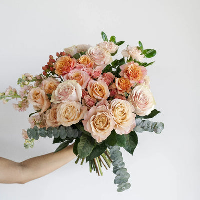 Perfectly Peach Rustic Flower Bouquet