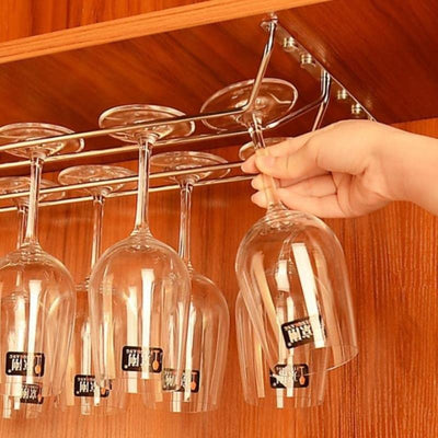 Hanging Stainless Steel Glass Rack (Pack Of 2)