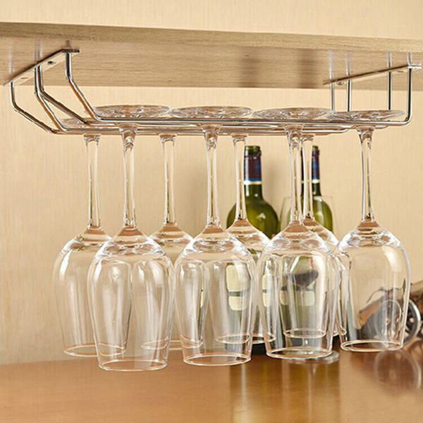 Hanging Stainless Steel Glass Rack (Pack Of 2)