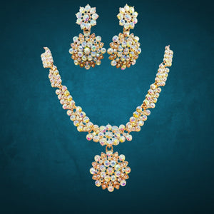 Elegant Artificial Diamond Jewellery Set🤩 (1 Necklace - 2 Earrings)