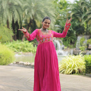 Magenta Designer Printed  Kurti