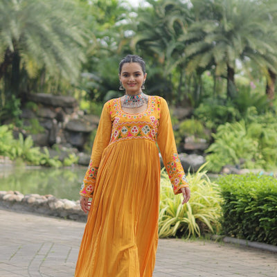 Yellow Designer Printed Kurti