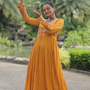 Yellow Designer Printed Kurti