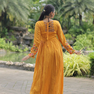 Yellow Designer Printed Kurti
