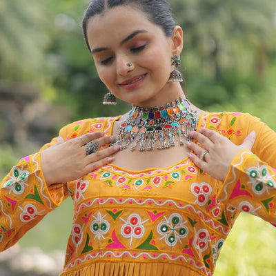Yellow Designer Printed Kurti