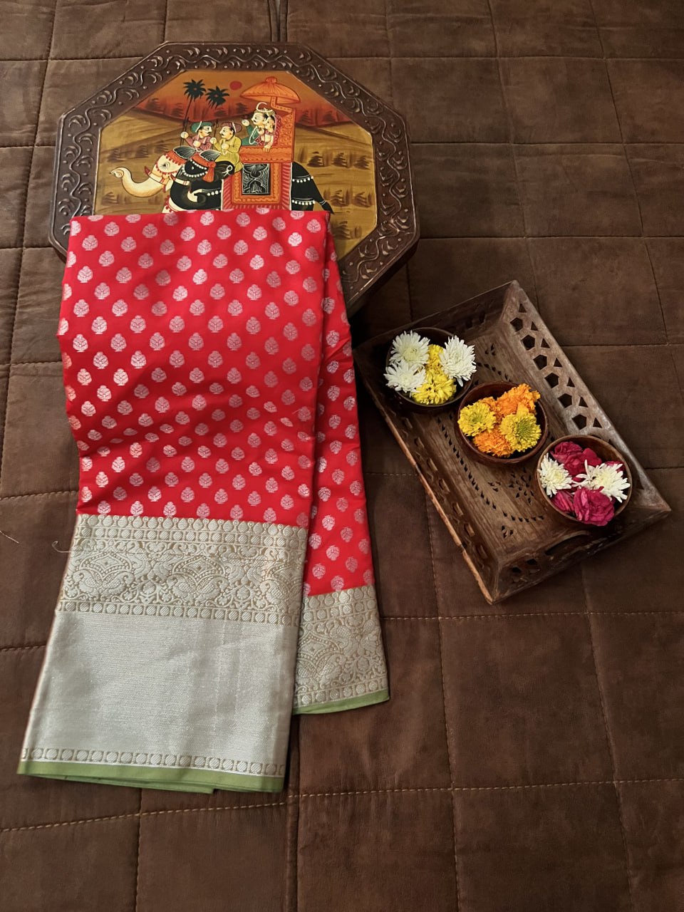 Red Classic Kanjivaram Silk Saree with Zari Weaving