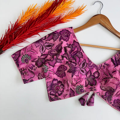 Pink Elegant Hand-Embroidered Tofu Silk Blouse with Sequins