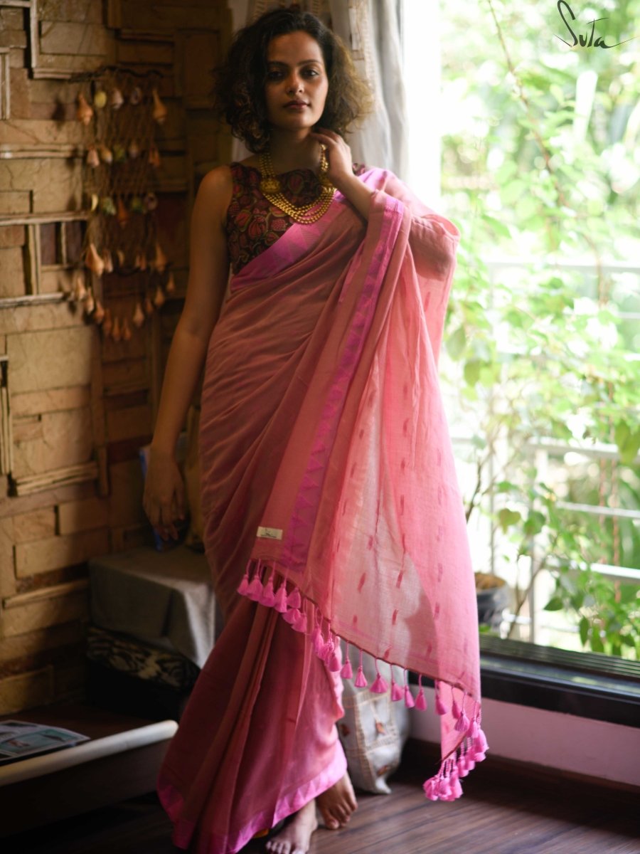 Pink sky, stars and mountains