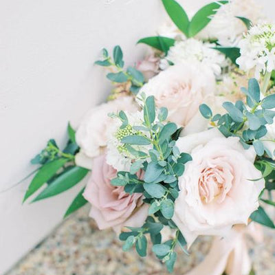 Organic Ivory and Mauve California Wedding