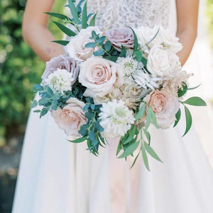 Organic Ivory and Mauve California Wedding