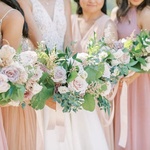 Organic Ivory and Mauve California Wedding