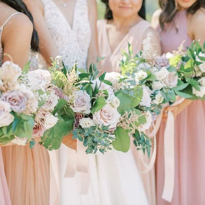Organic Ivory and Mauve California Wedding