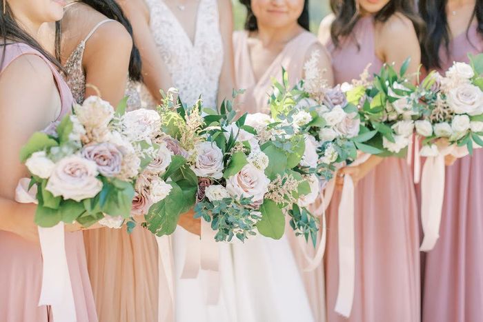 Organic Ivory and Mauve California Wedding