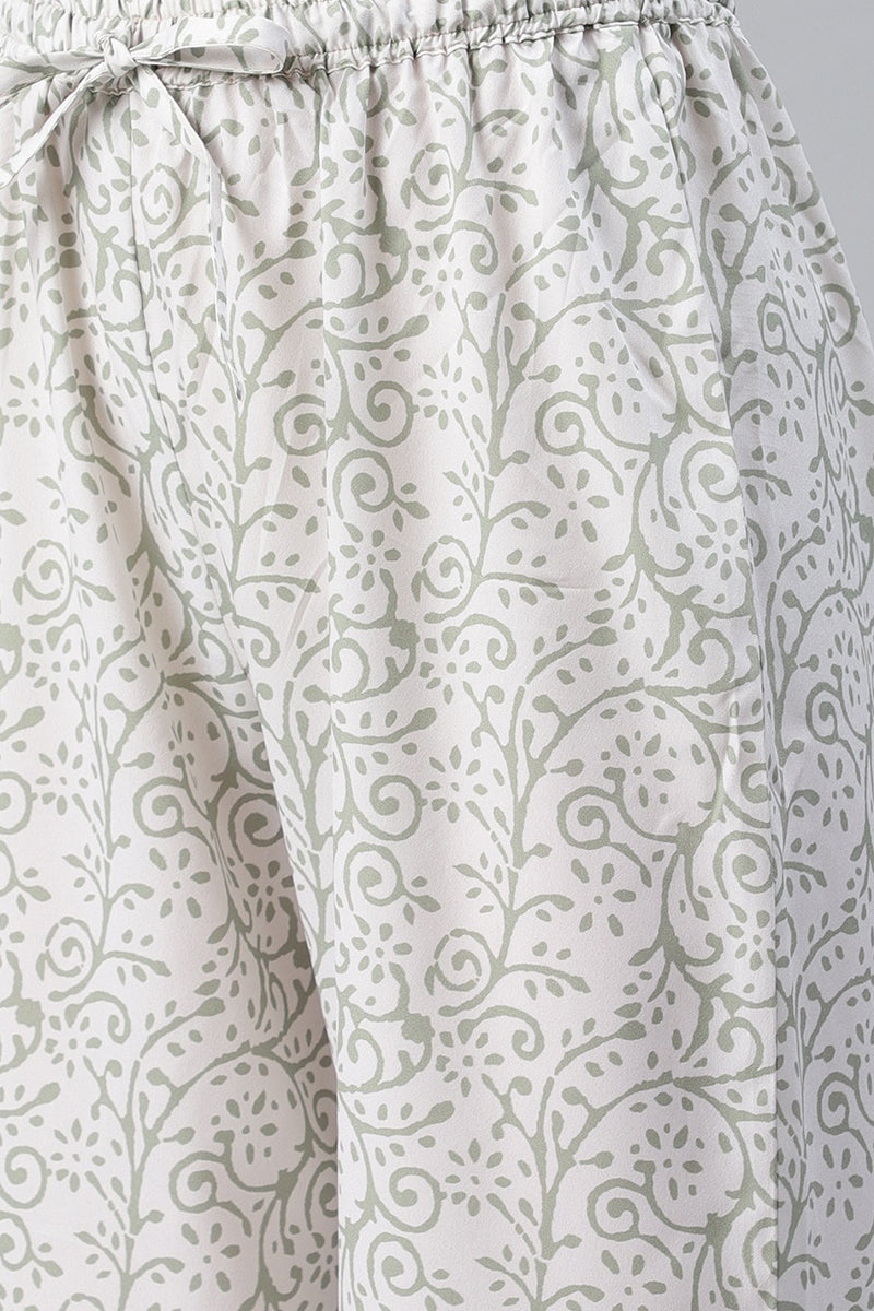 Grey Polyester Ethnic Motifs Straight Suit Set PKSKD1020