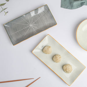 Willow Dark Grey Ceramic Long Plate 10 inch