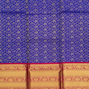 Violet Handloom Silk Pavadai Material With Floral Vine Motifs -Violet